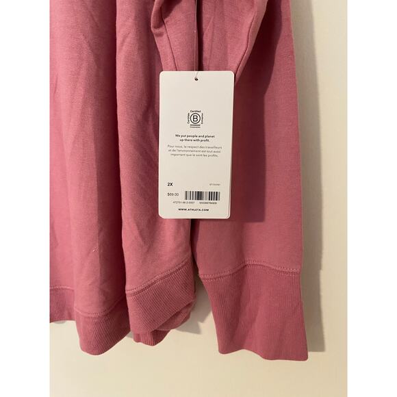 NWT Athleta Mindset Sweatshirt 2X $69 Soft Comfortable Long Sleeve Top Pink - Picture 5 of 7